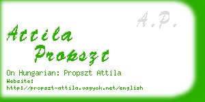 attila propszt business card